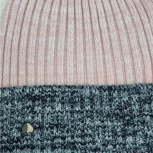 Kate Spade New York Mouline Patch Beanie w/Pink on one Side & Gray the other ♠️